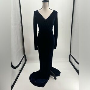 UEC size XS (US 4) Collectif Vintage Blue Lexie Velvet  Dress  vintage inspired